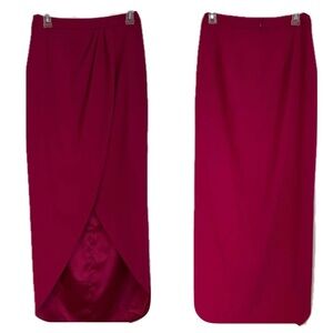 Belle Badgley Mischka Women's Stacey Pencil Split Wrap Skirt Pink Size 2